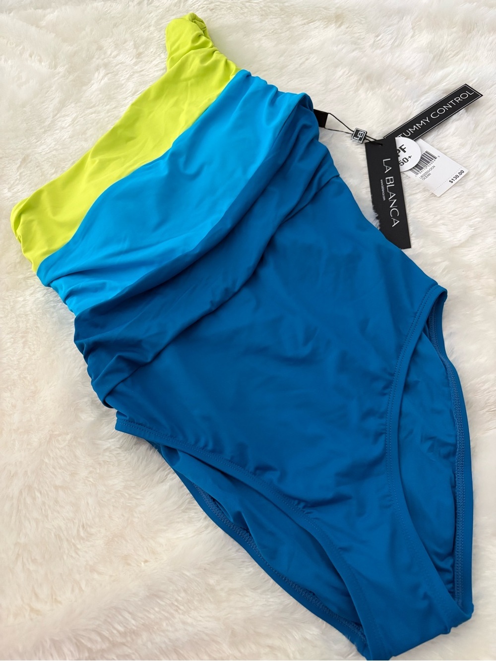 NWT La Blanca One Shoulder Swimsuit - Picture 5 of 9